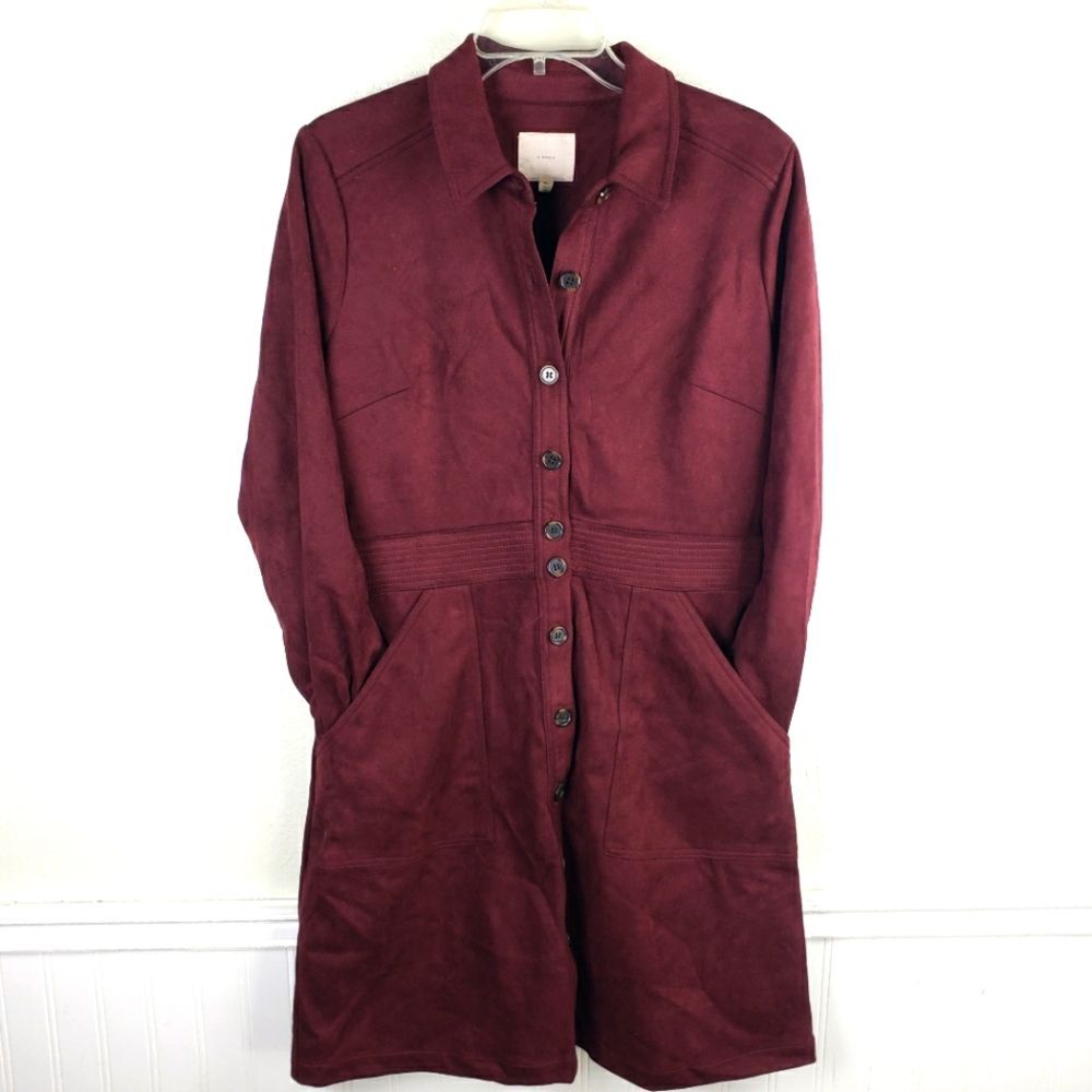 Women's A Loves A Purple Faux Suede Jacket Soft Button Up Size X-Large/XL